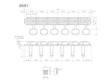 GOTOH SD91 STRAT / TELE VINTAGE 8 mm. | M6K1C