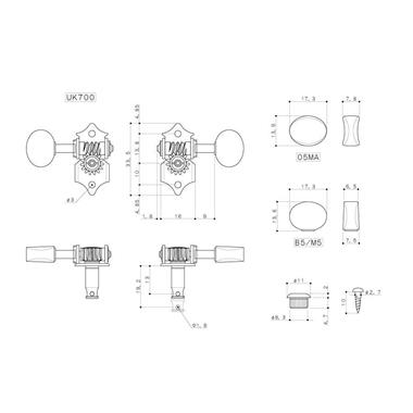 GOTOH UKELELE sistema HAP (jgo. 4 uds.) | UK700-05MA